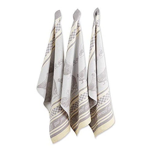 Cotton French Jacquard Dish Towels, 20x28 Set of 3, Decorative Tea Towels for Everyday Kitchen Cooking and Baking
